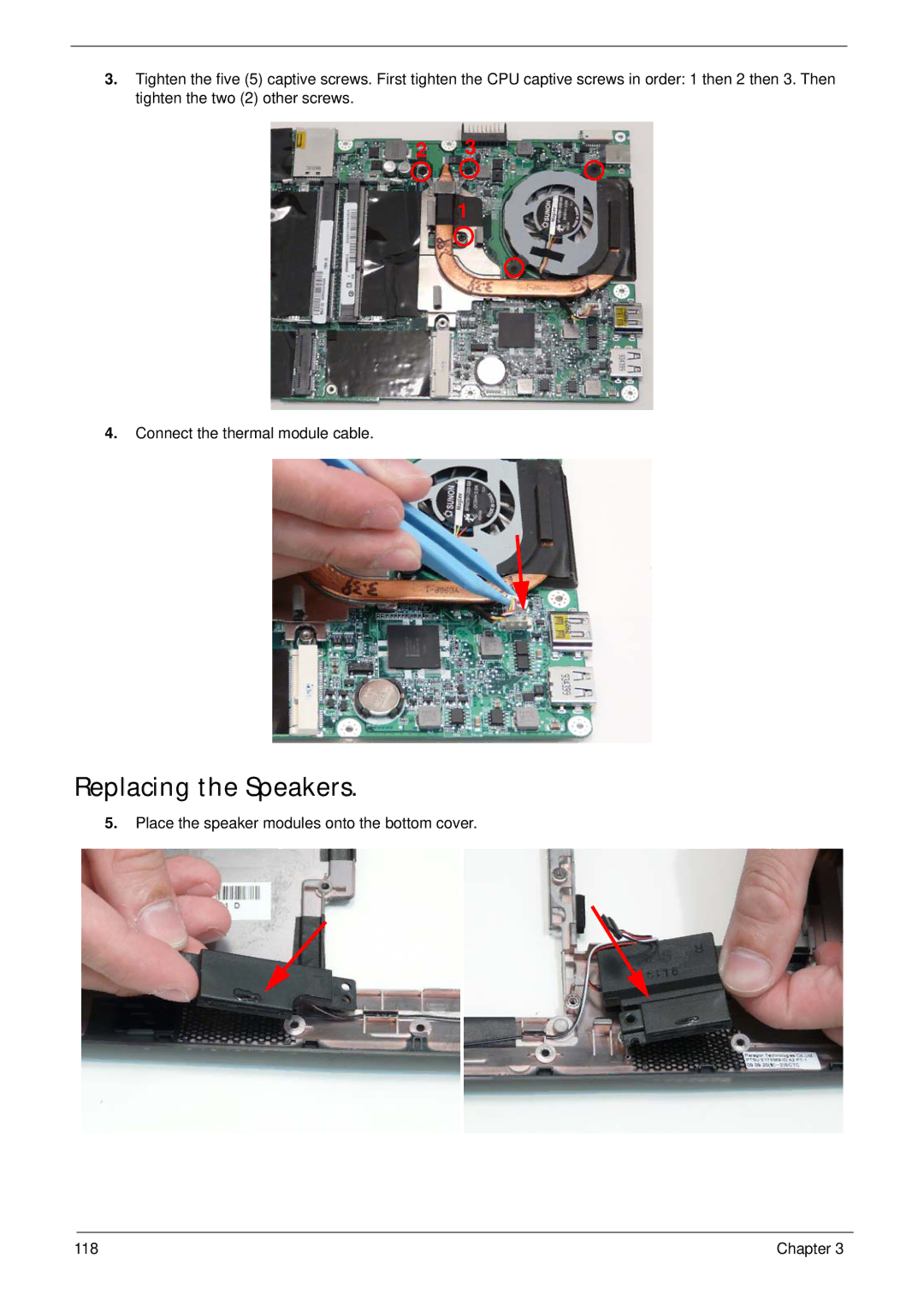 Gateway EC18T manual Replacing the Speakers 