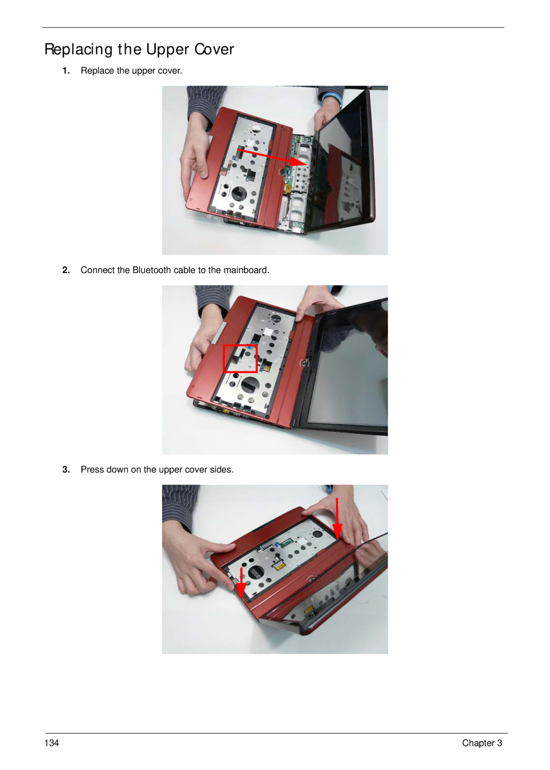 Gateway EC18T manual Replacing the Upper Cover 