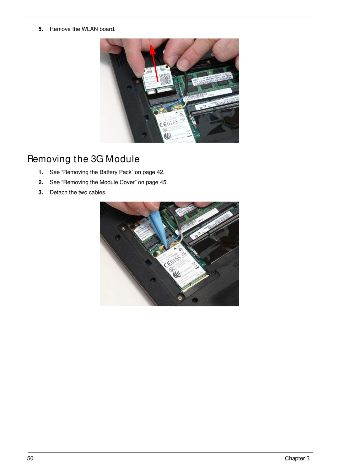 Gateway EC18T manual Removing the 3G Module 