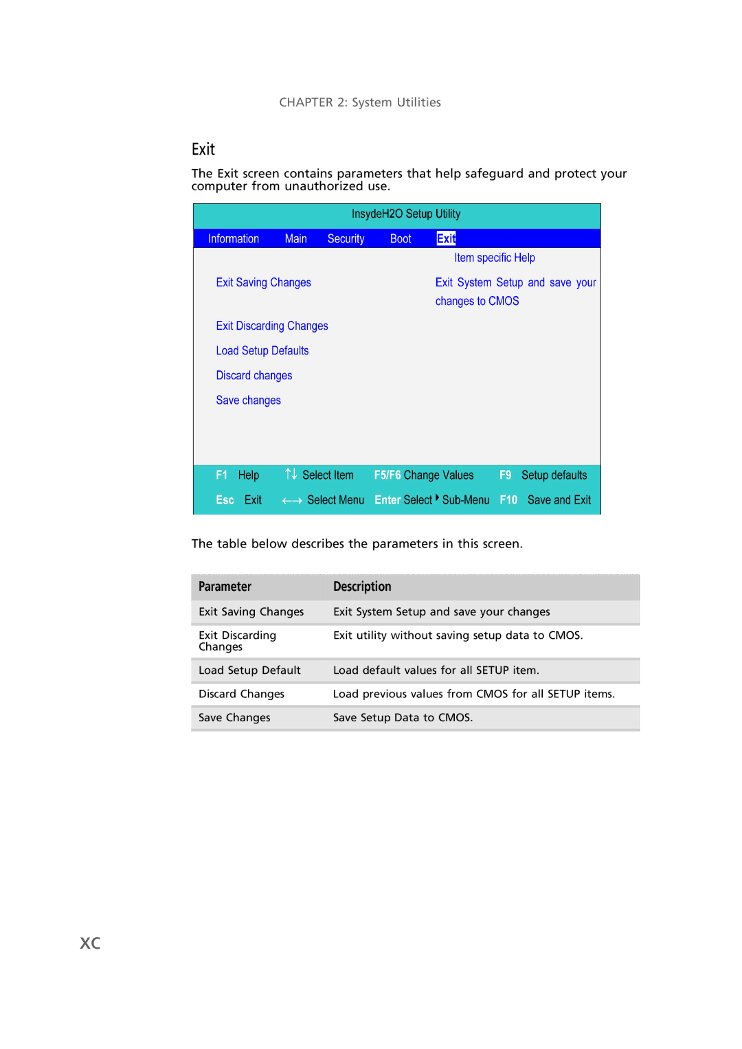 Gateway EC58 manual Exit 