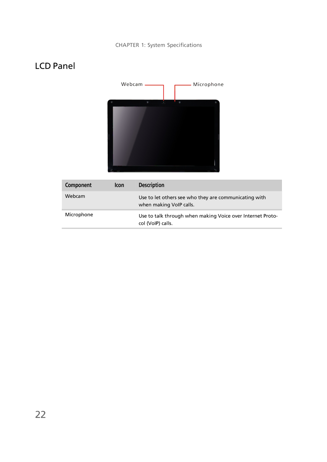 Gateway EC58 manual LCD Panel 