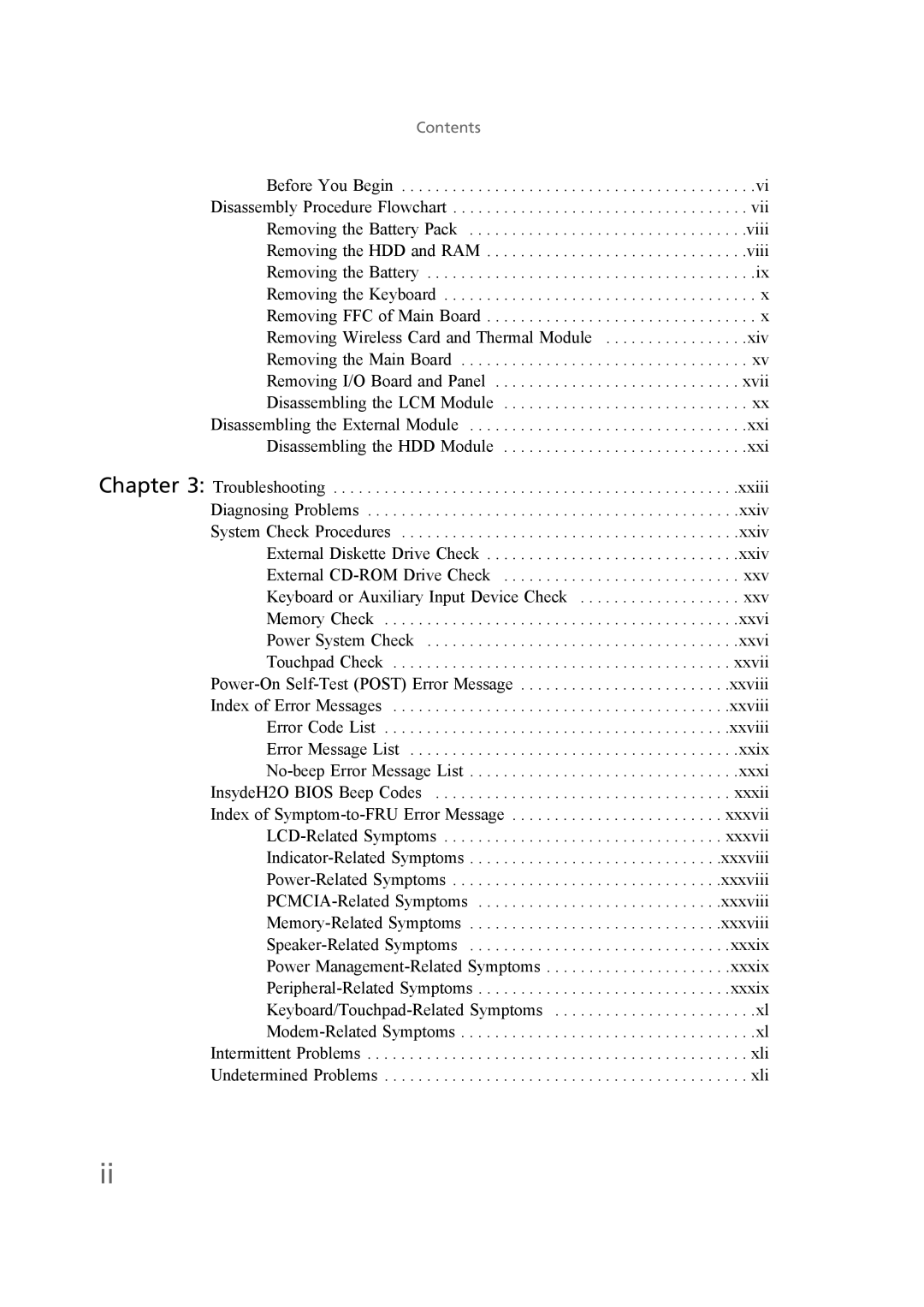 Gateway EC58 manual Contents 