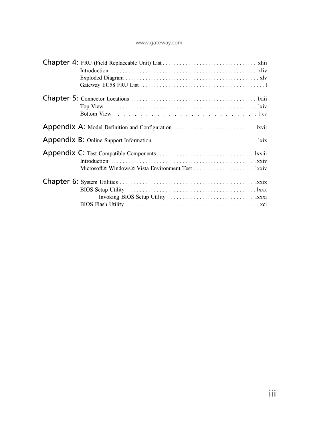 Gateway EC58 manual Iii, Appendix B 