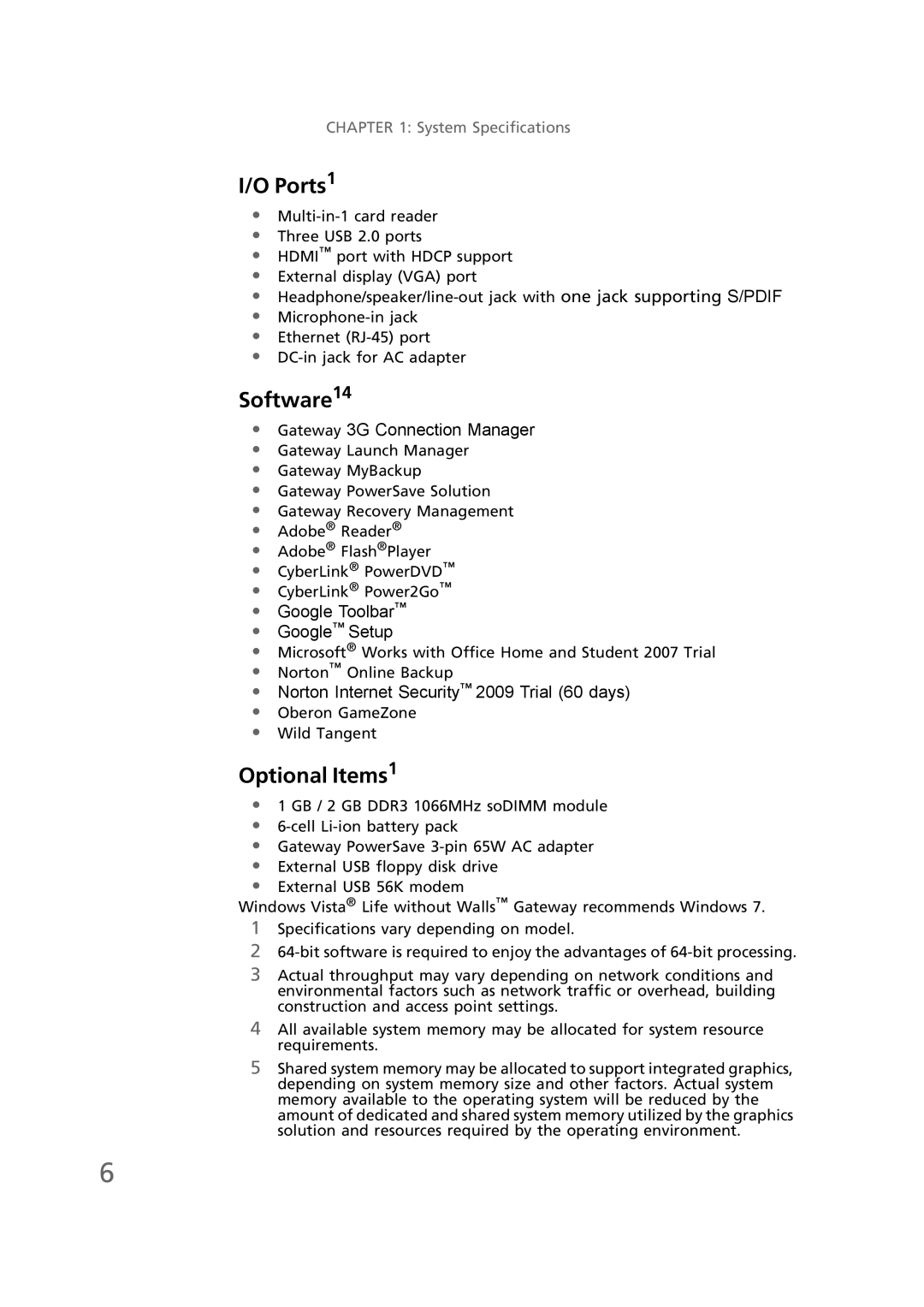 Gateway EC58 manual Ports1 