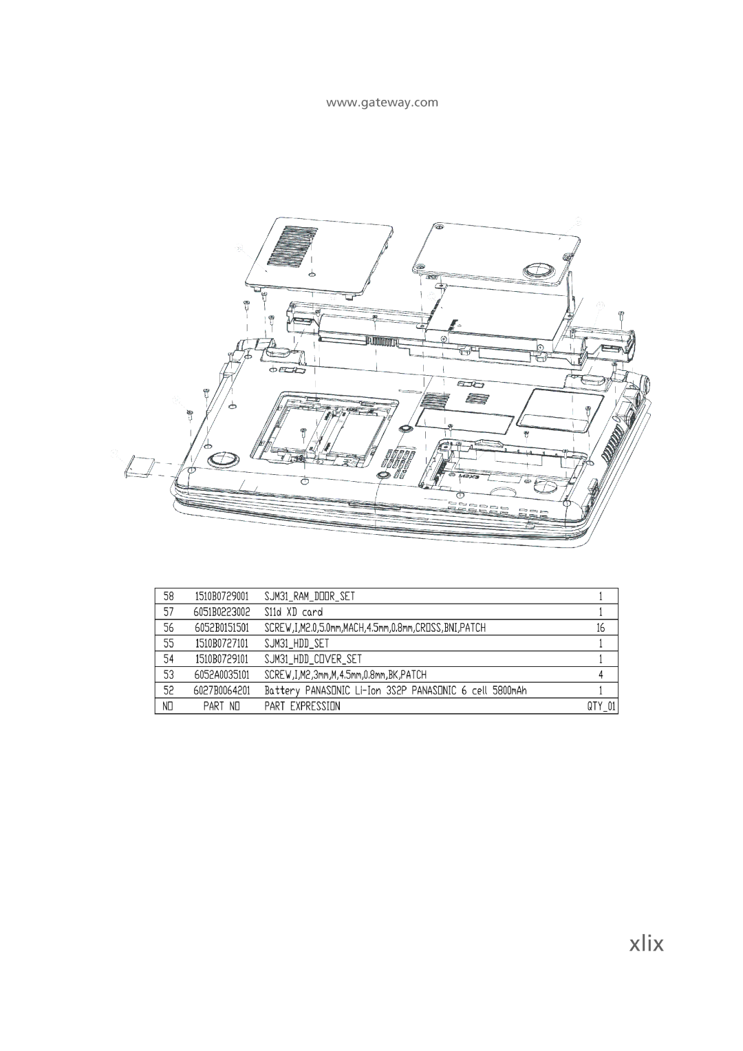 Gateway EC58 manual Xlix 