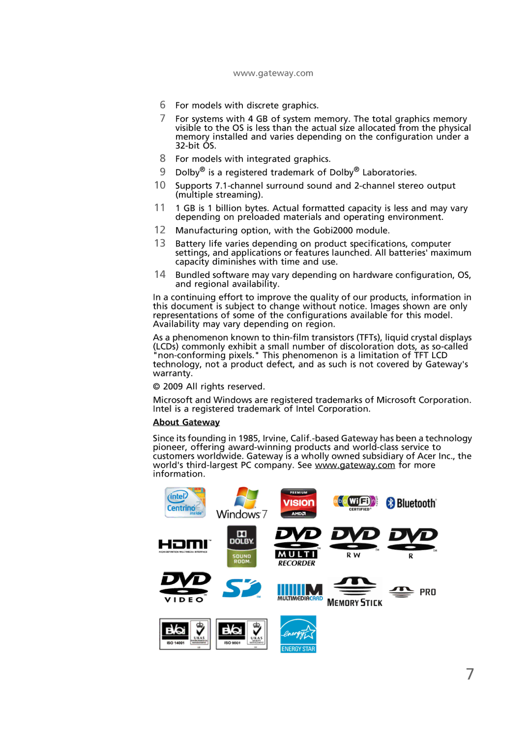 Gateway EC58 manual 