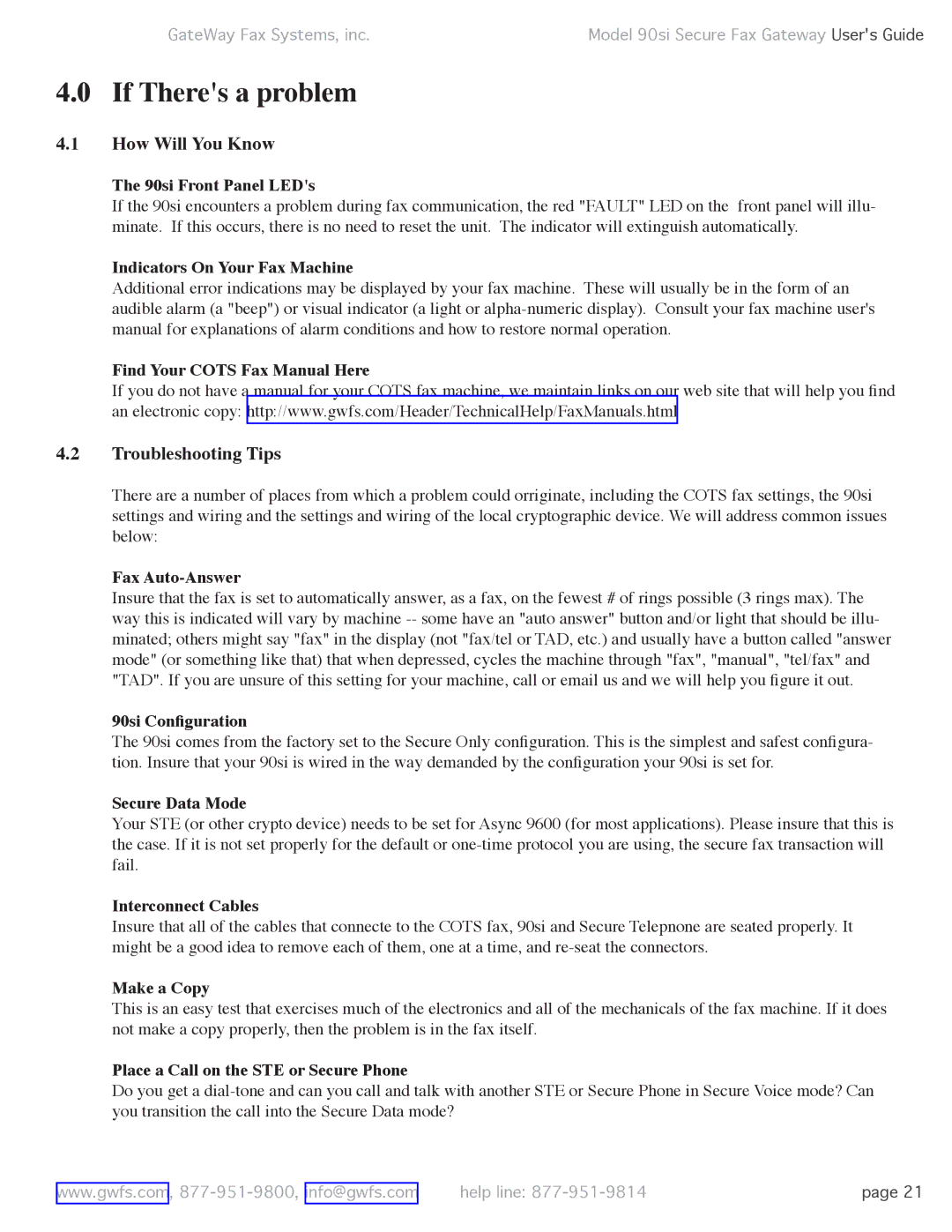 GateWay Fax Systems 90SI manual If Theres a problem, How Will You Know, Troubleshooting Tips 