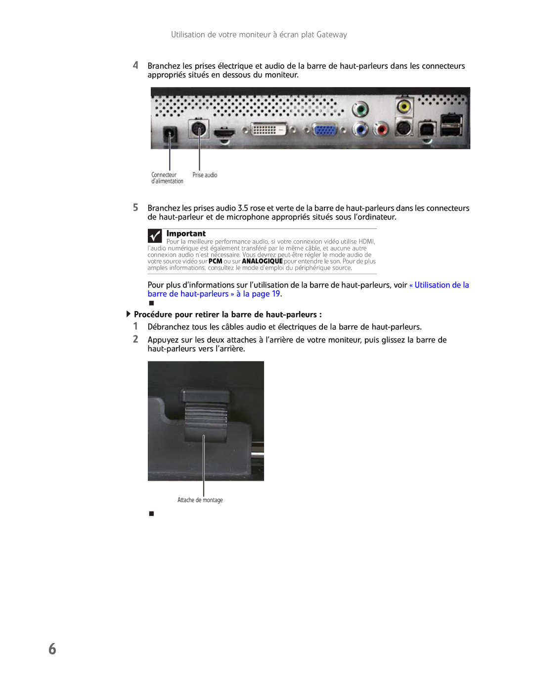 Gateway FHD2400H manual Connecteur 