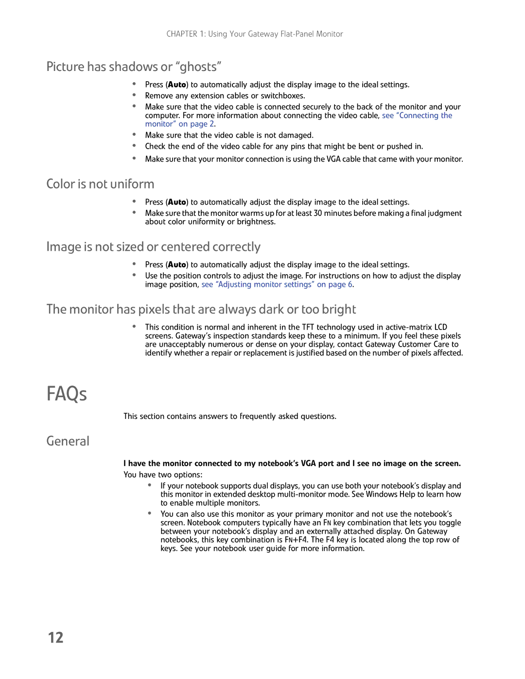 Gateway FHX2300 manual FAQs 