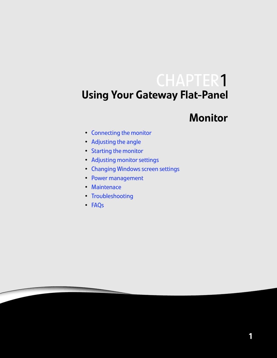 Gateway FHX2300 manual Using Your Gateway Flat-Panel Monitor 