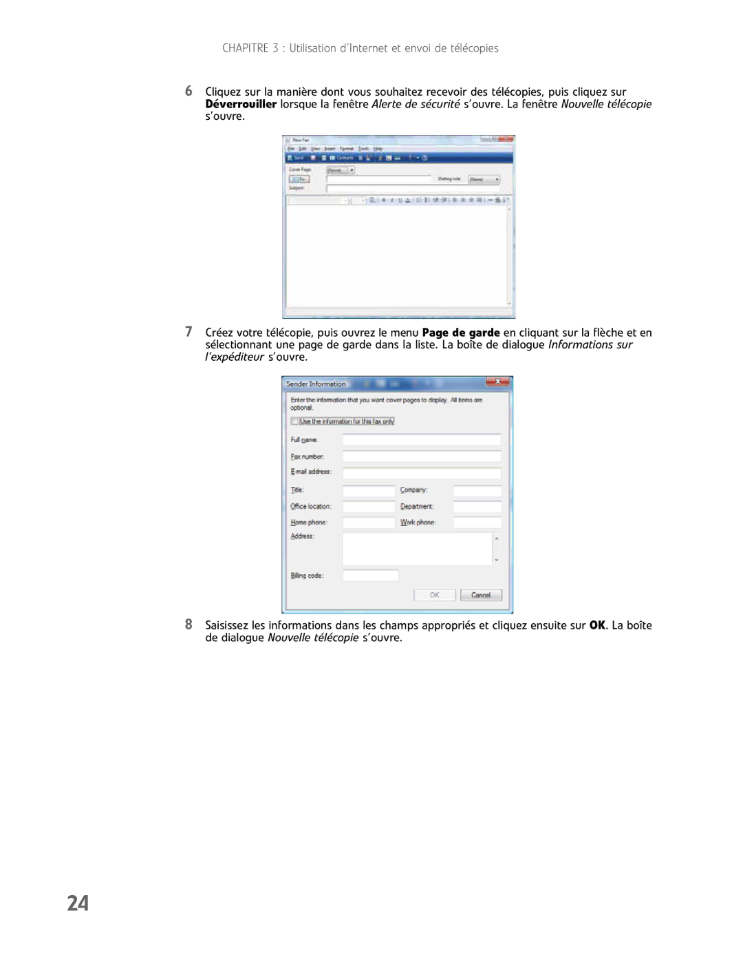 Gateway GM5457H manual Chapitre 3 Utilisation d’Internet et envoi de télécopies 