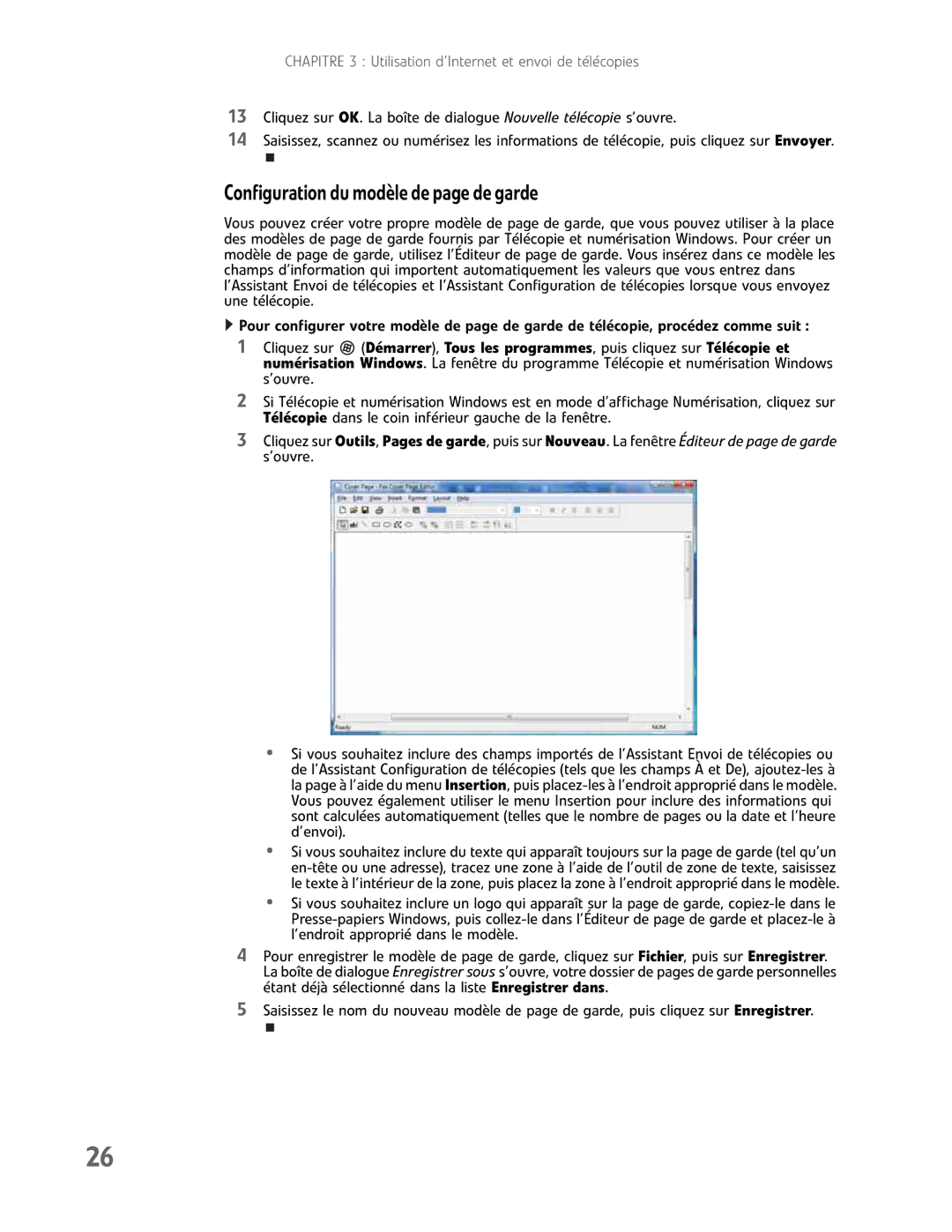 Gateway GM5457H manual Configurationdumodèledepagedegarde 