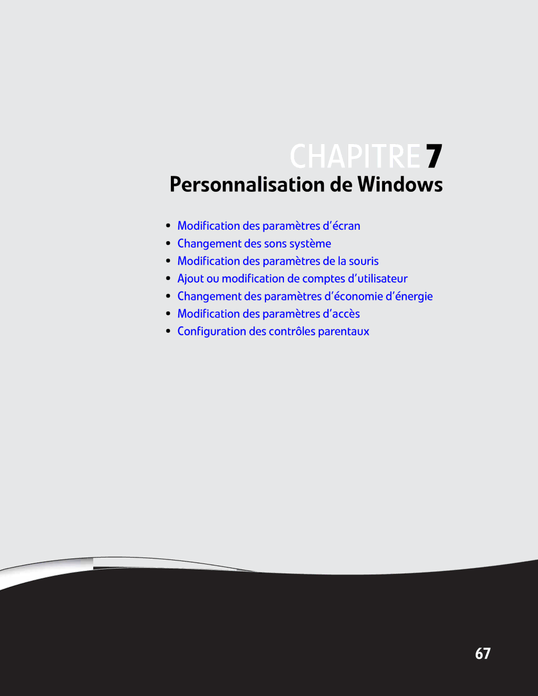 Gateway GM5457H manual CHAPITRE7, Personnalisation de Windows 