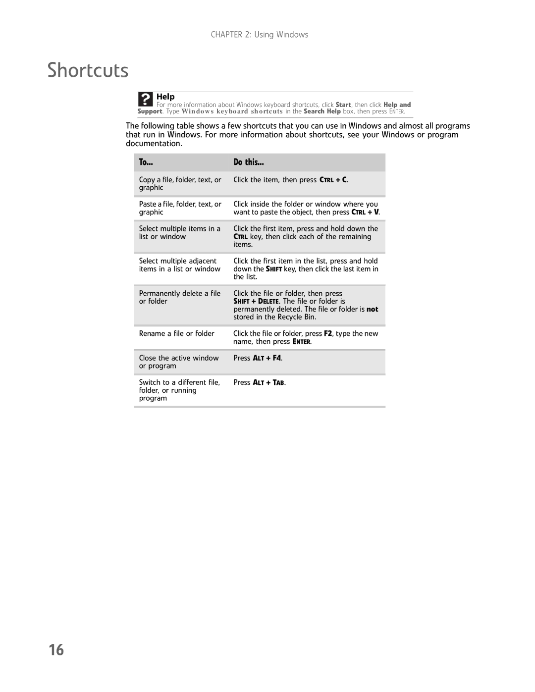 Gateway GM5457H manual Shortcuts, Do this 