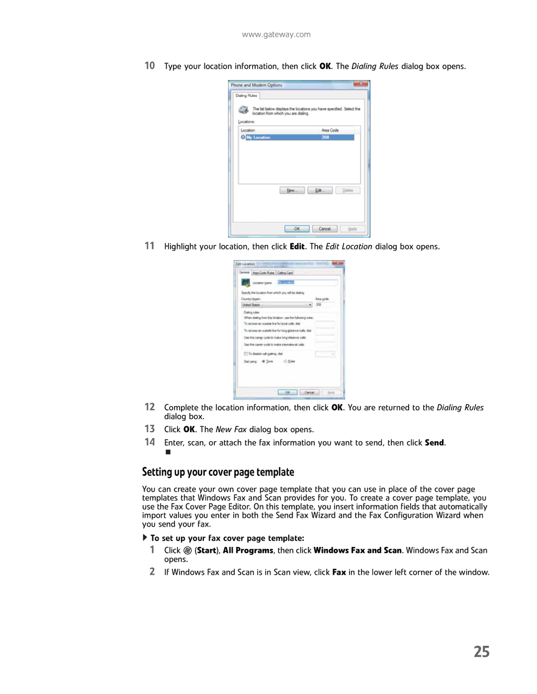 Gateway GM5457H manual Setting up your cover page template 