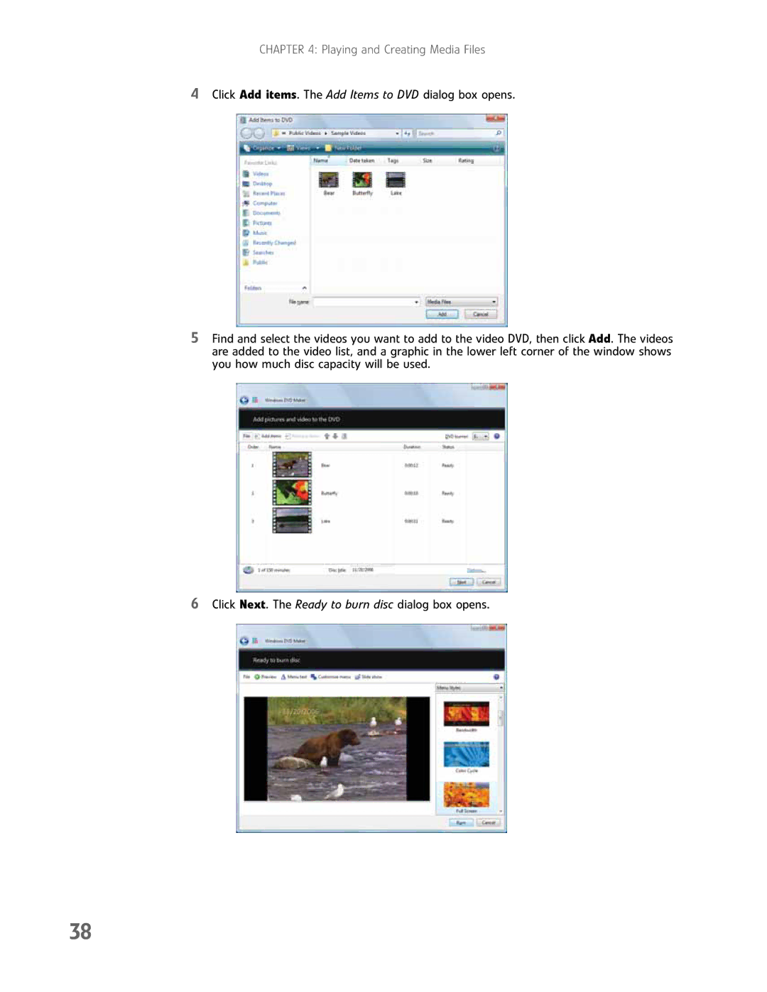 Gateway GM5457H manual Playing and Creating Media Files 