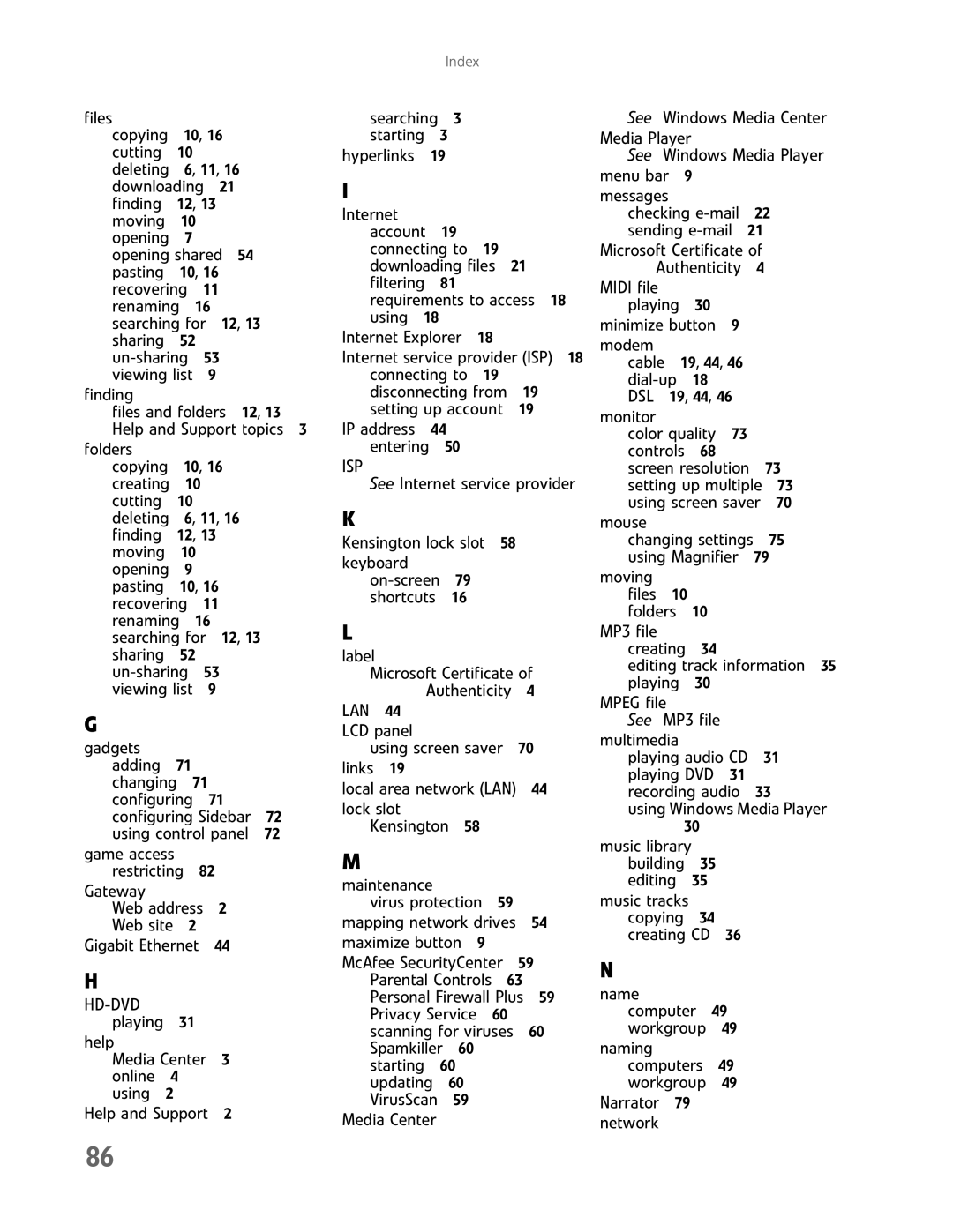 Gateway GM5457H manual Lan 