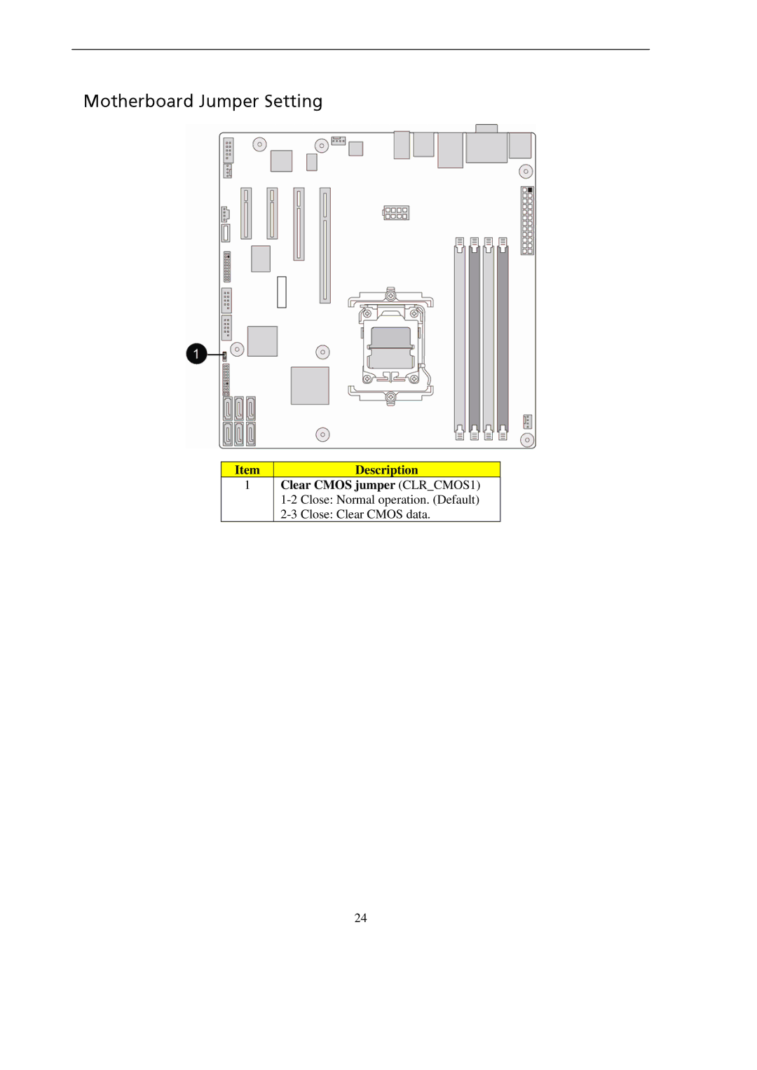 Gateway GT115 manual Motherboard Jumper Setting 