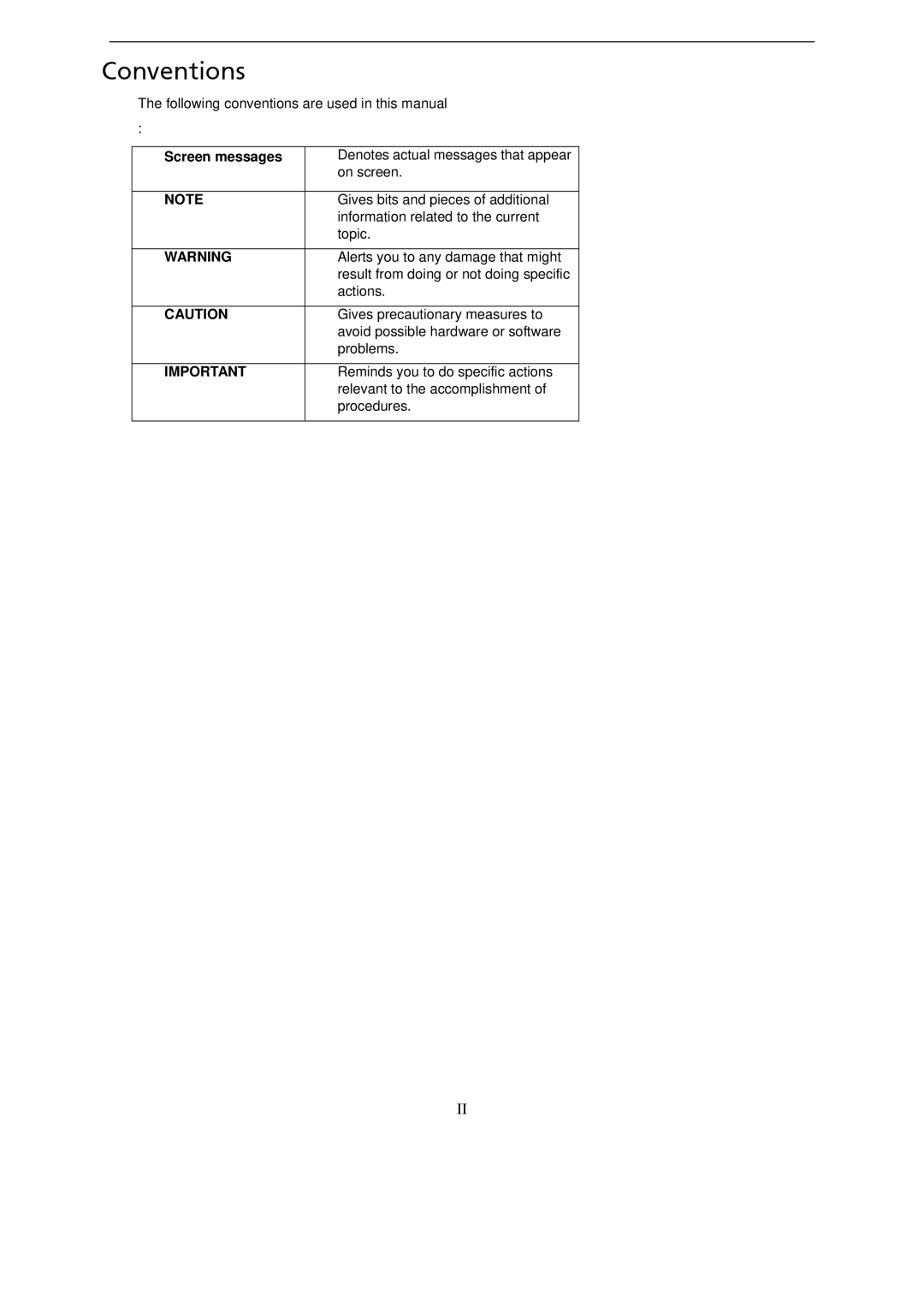 Gateway GT115 manual Conventions, Screen messages 