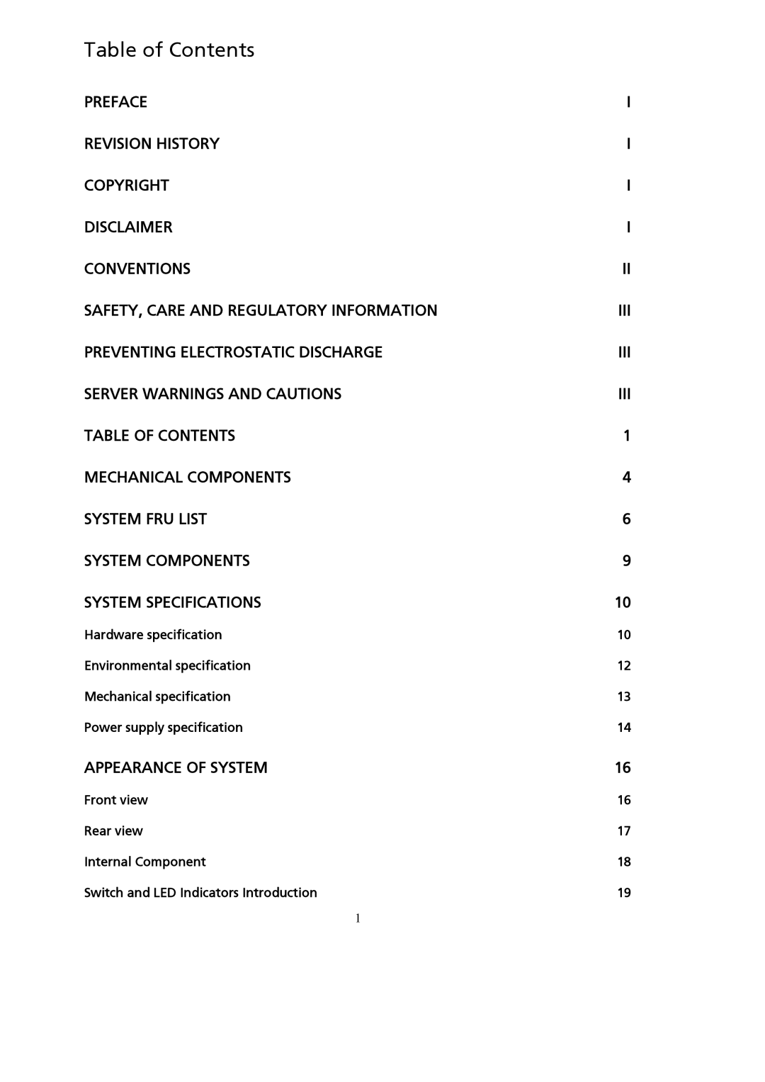 Gateway GT115 manual Table of Contents 