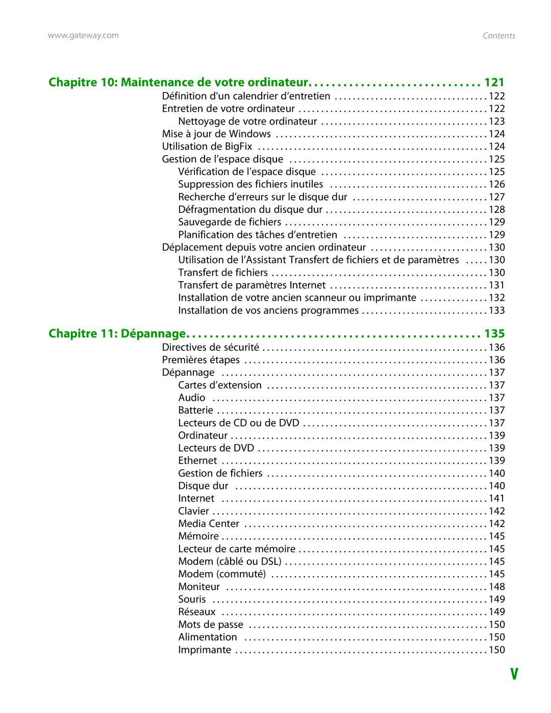 Gateway GT4015H manual Chapitre 10 Maintenance de votre ordinateur 