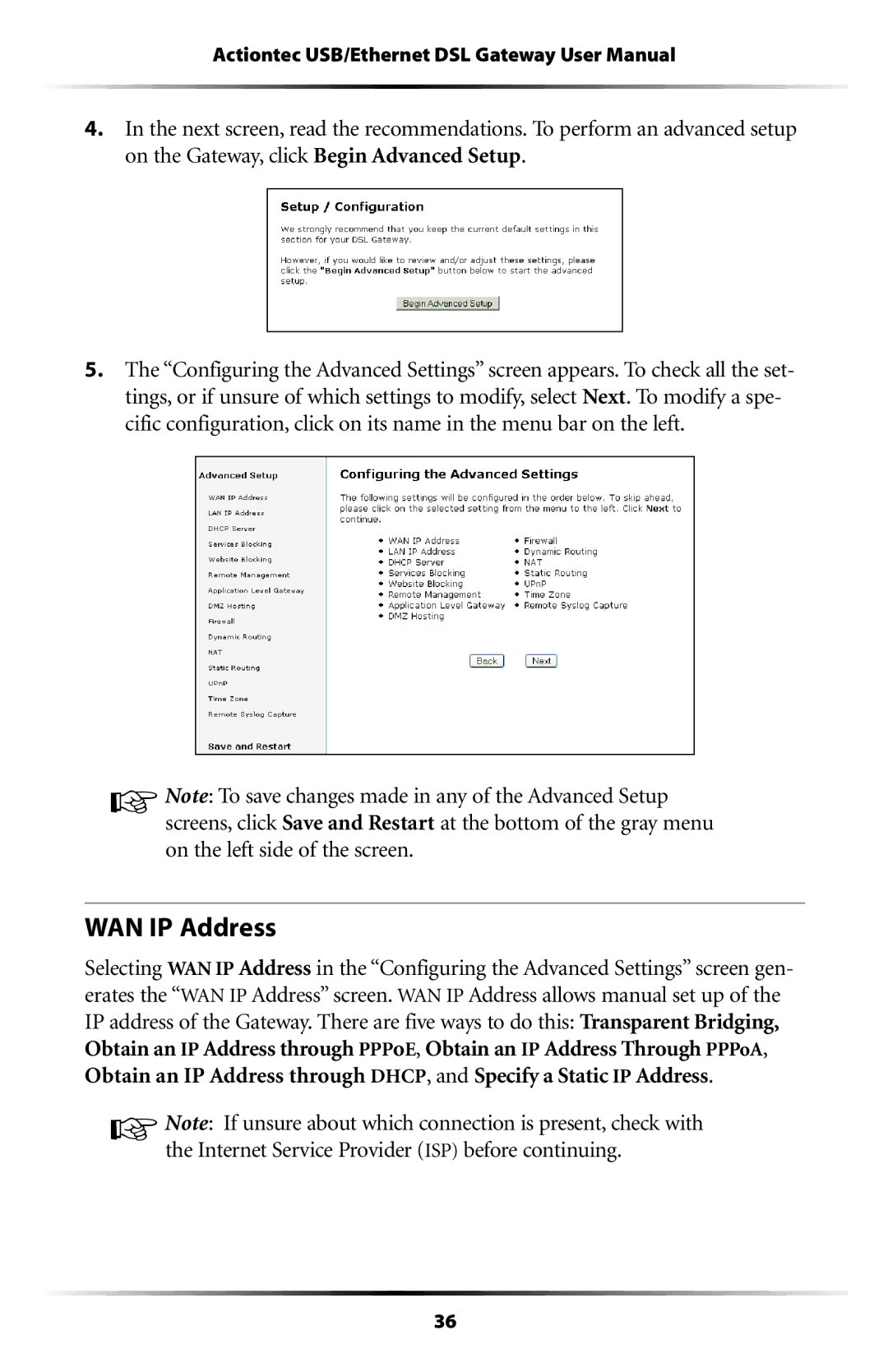 Gateway GT704 user manual WAN IP Address 