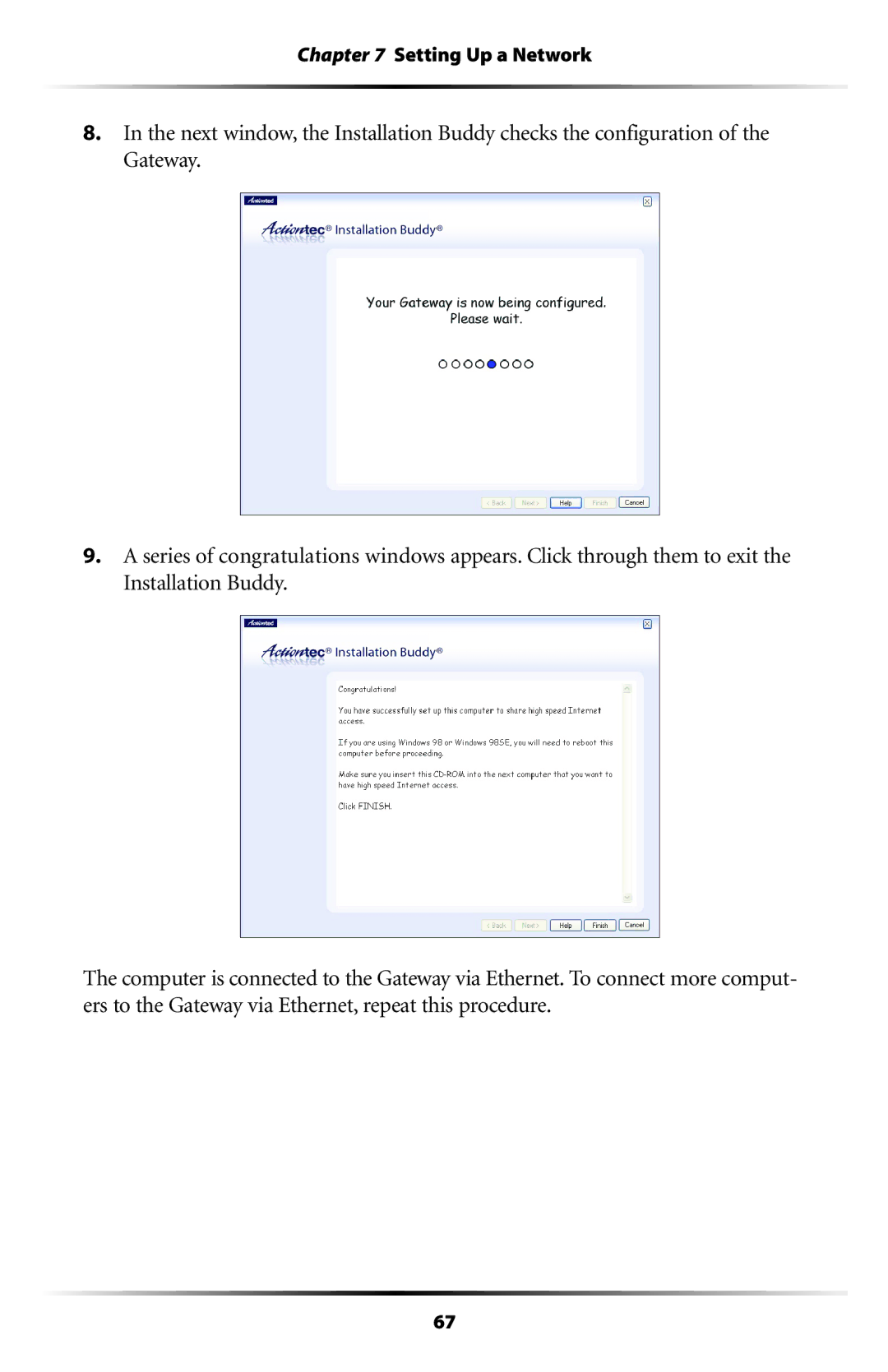 Gateway GT704 user manual Setting Up a Network 