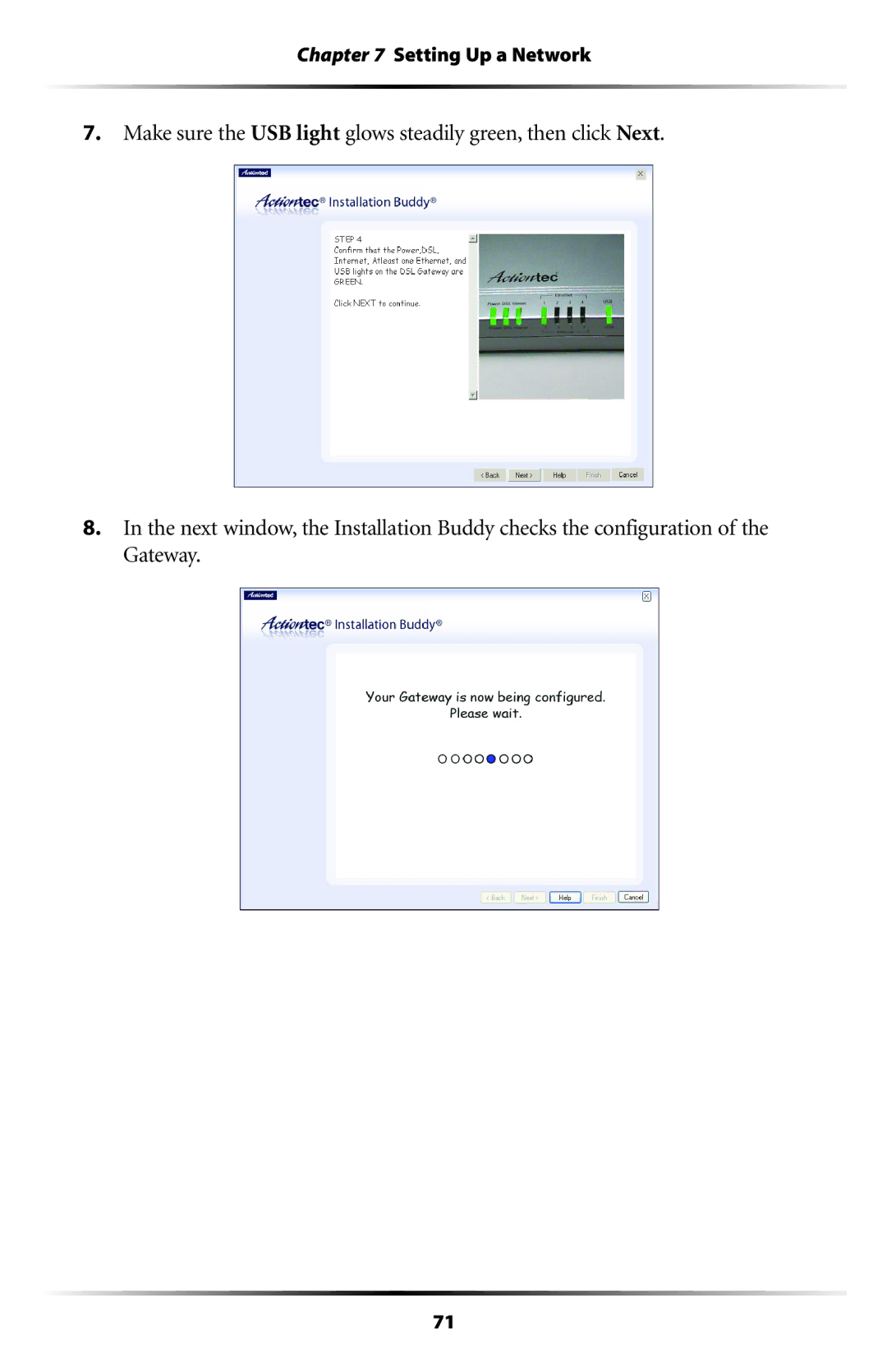 Gateway GT704 user manual Setting Up a Network 