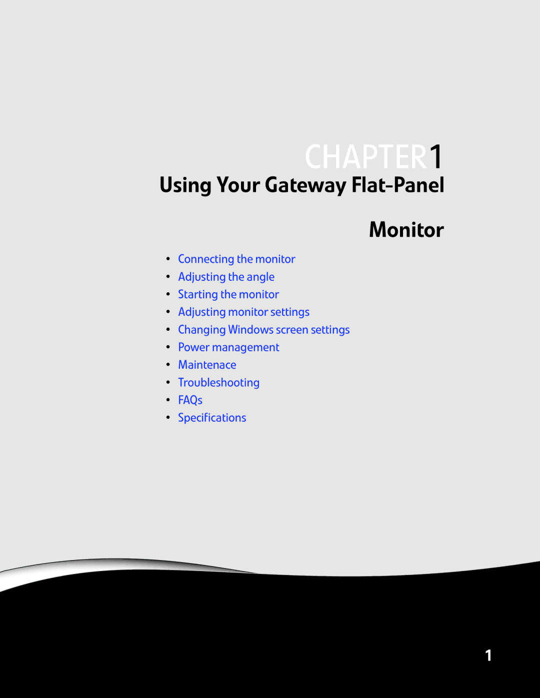 Gateway HX2000 manual Using Your Gateway Flat-Panel Monitor 