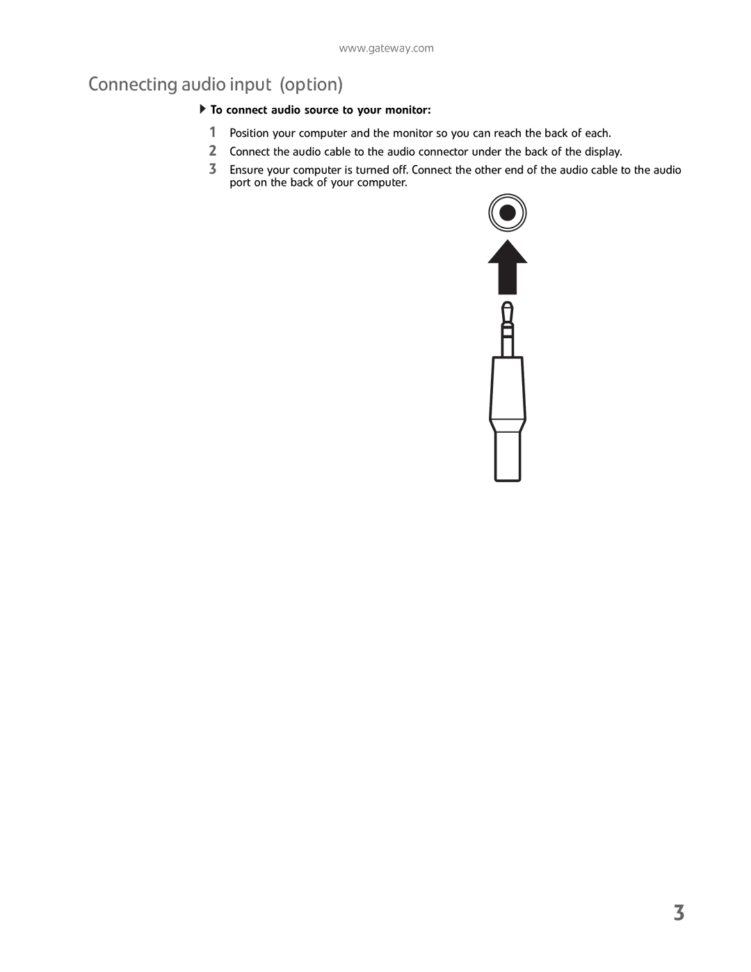 Gateway HX2000 manual Connecting audio input option 