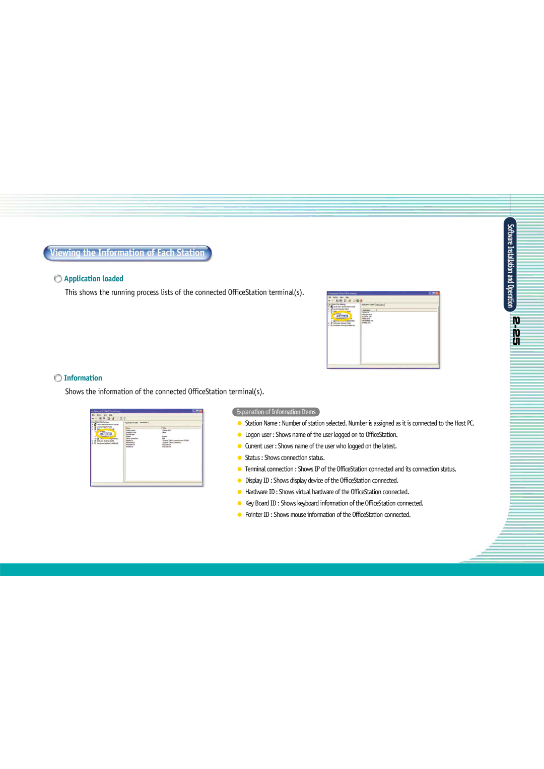 Gateway L110 manual Viewing the Information of Each Station, Application loaded 