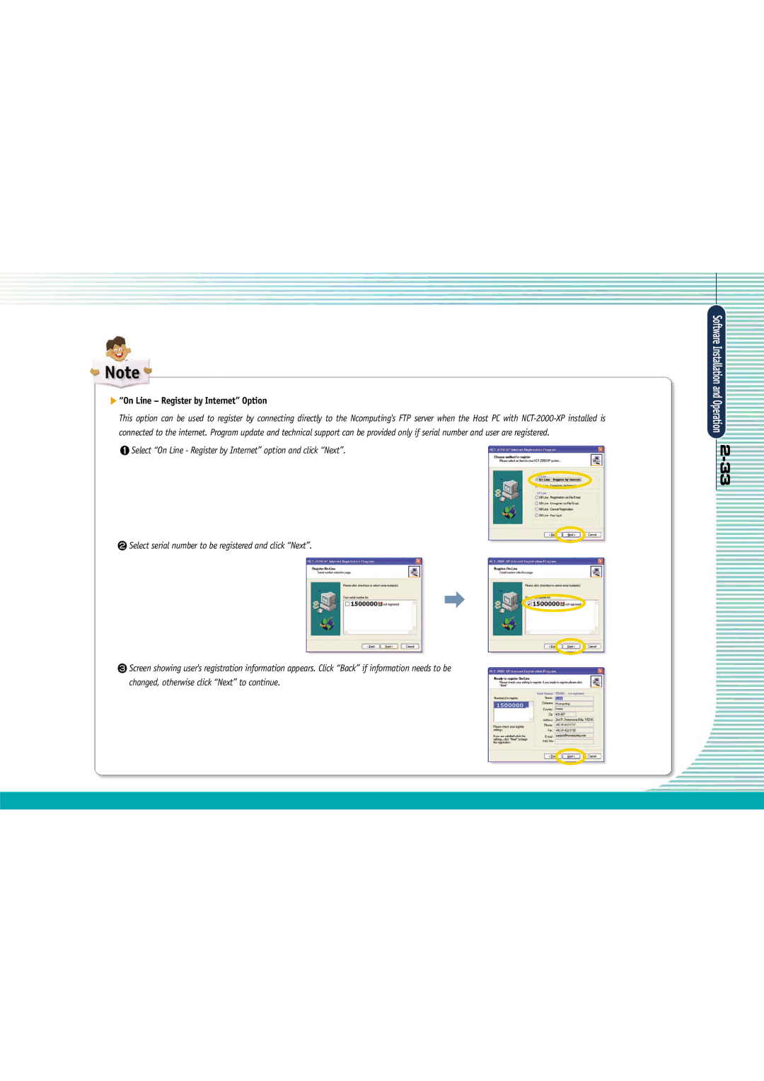 Gateway L110 manual On Line Register by Internet Option 