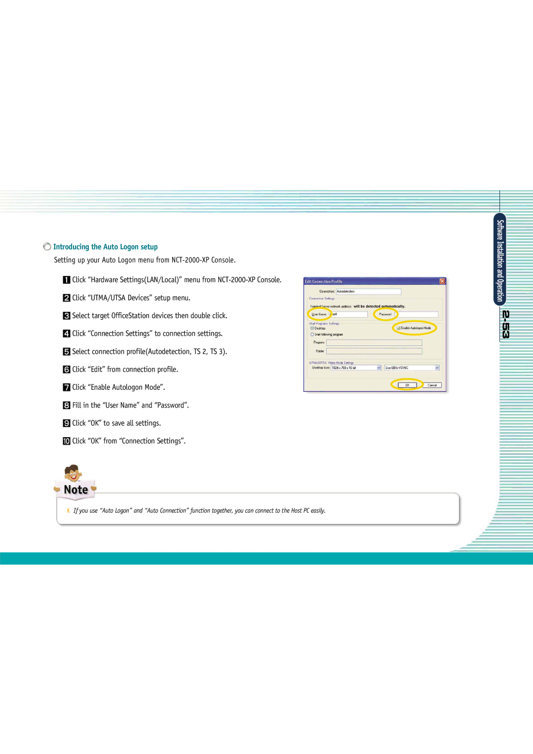 Gateway L110 manual Introducing the Auto Logon setup, Setting up your Auto Logon menu from NCT-2000-XP Console 