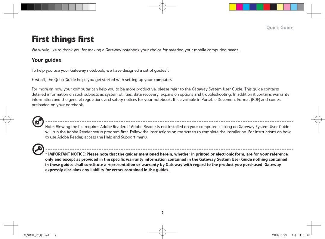 Gateway LT21 manual First things first, Your guides 