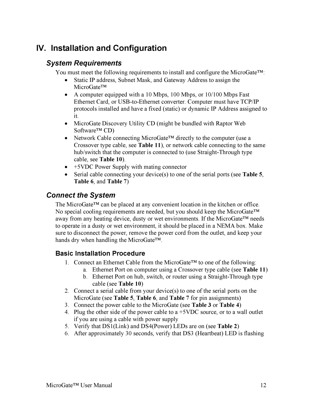 Gateway MG1-1000 user manual IV. Installation and Configuration, System Requirements, Connect the System 