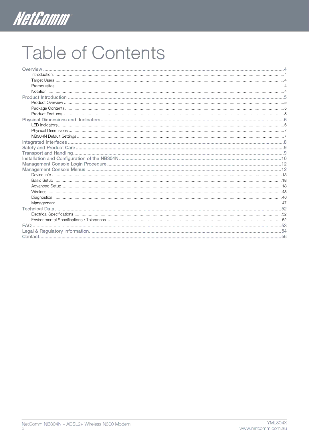 Gateway NB304N manual Table of Contents 