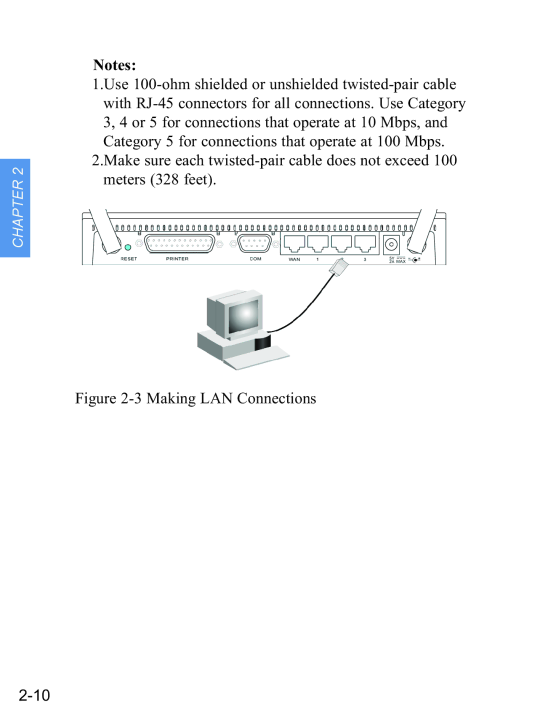 Gateway none manual Making LAN Connections 