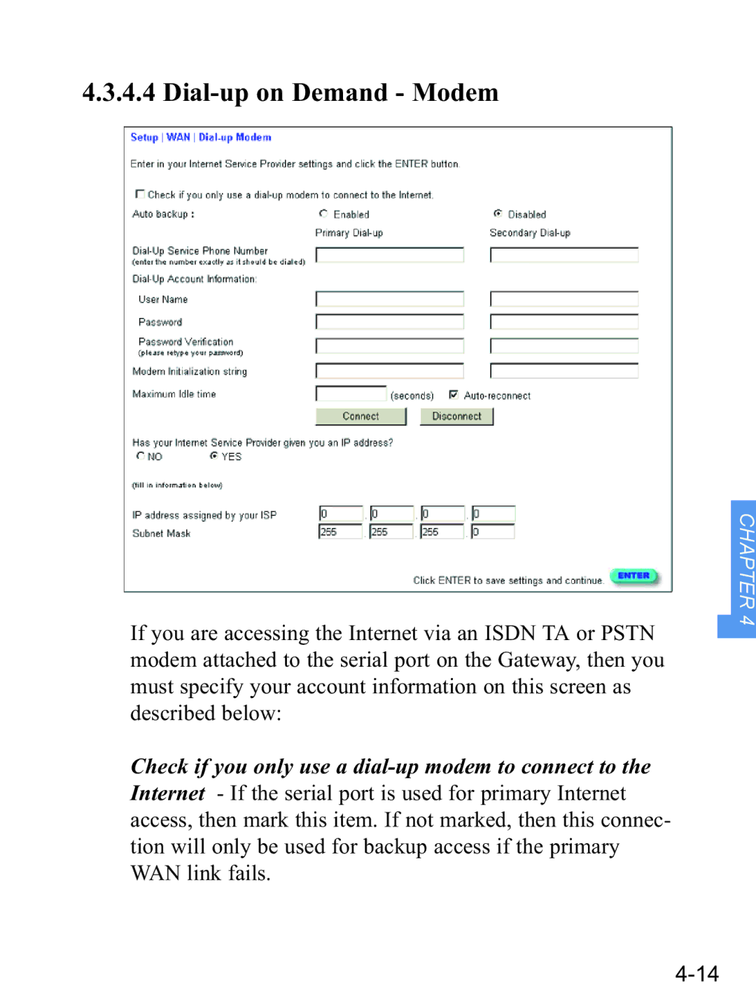 Gateway none manual Dial-up on Demand Modem 