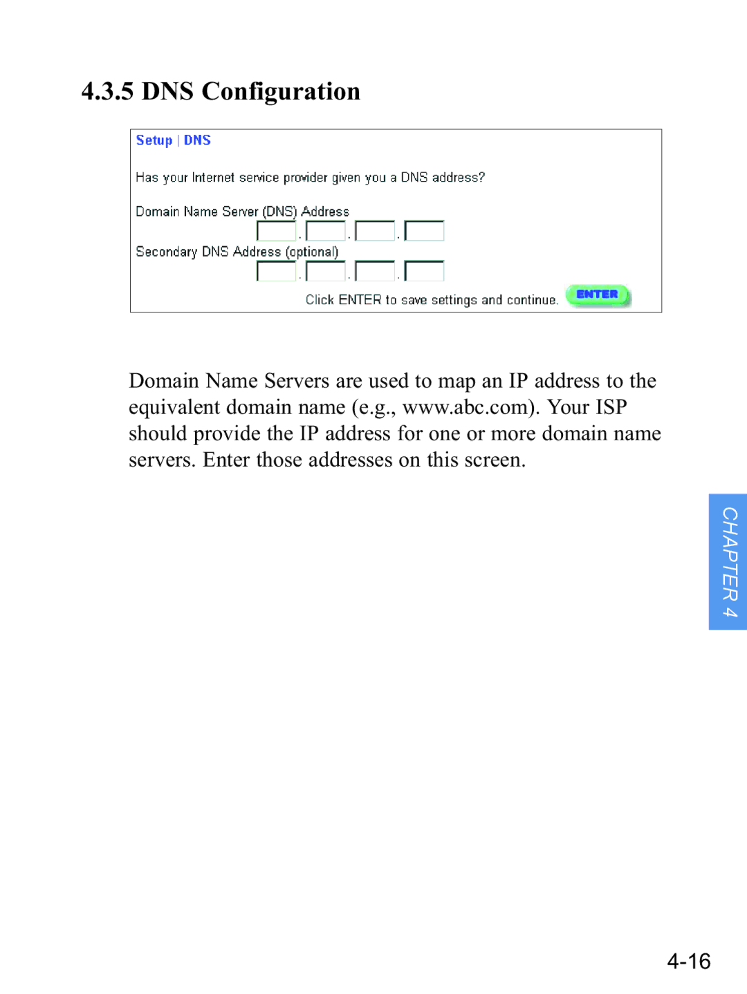 Gateway none manual DNS Configuration 