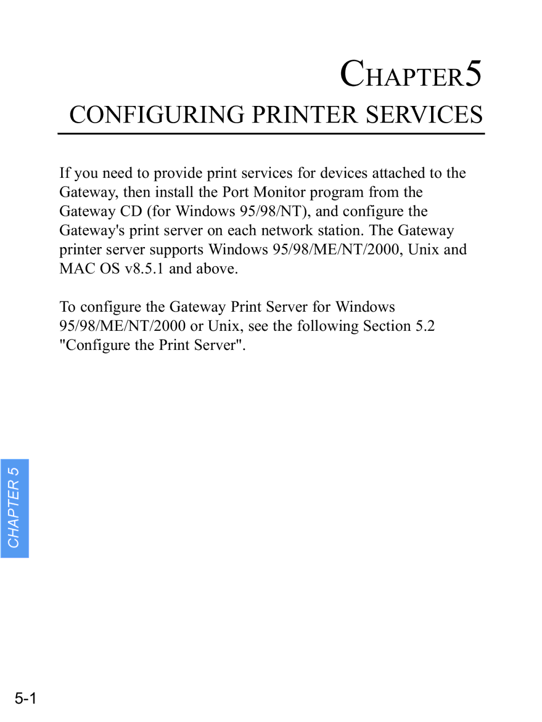 Gateway none manual Configuring Printer Services 