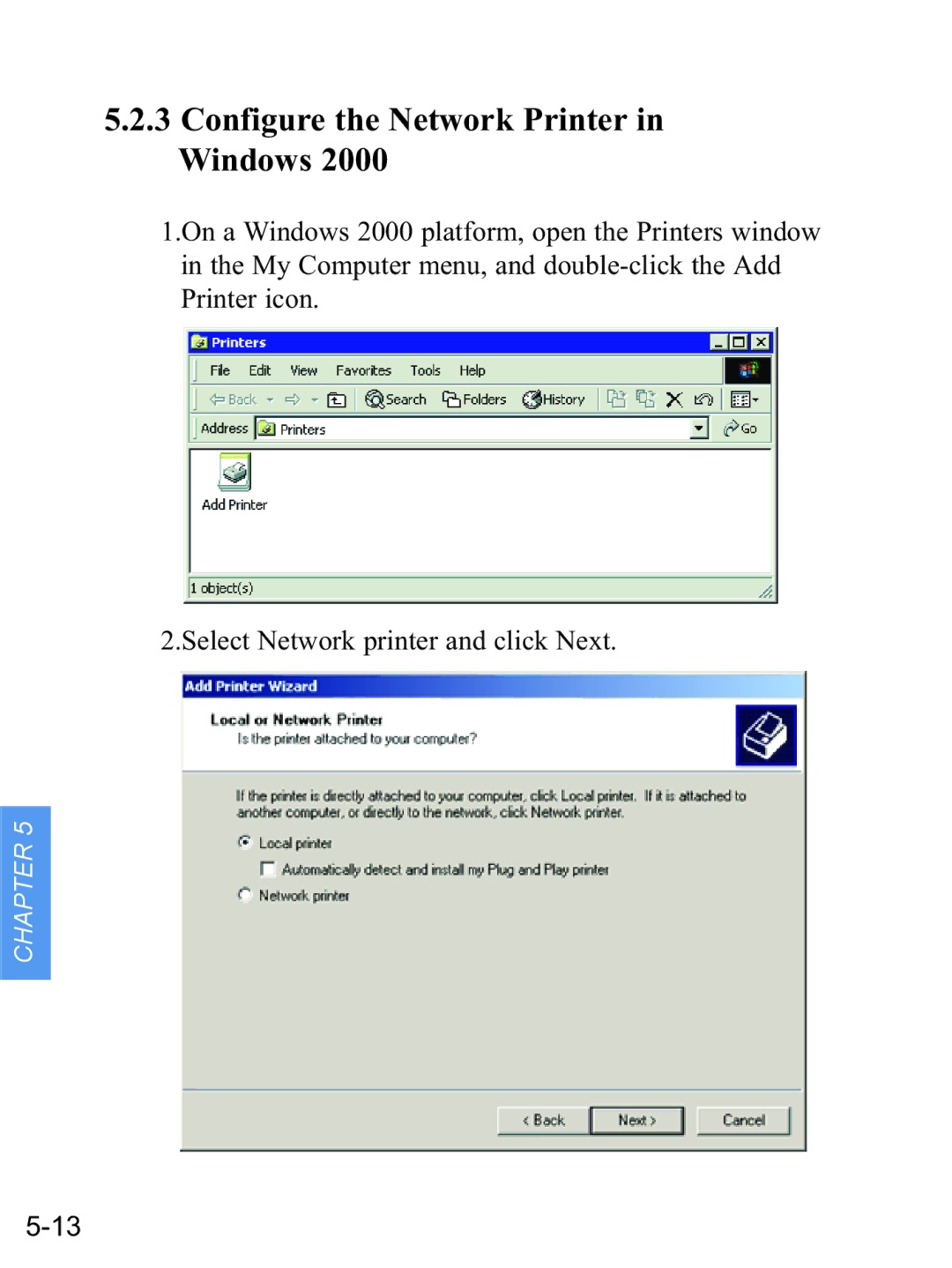 Gateway none manual Configure the Network Printer in Windows 