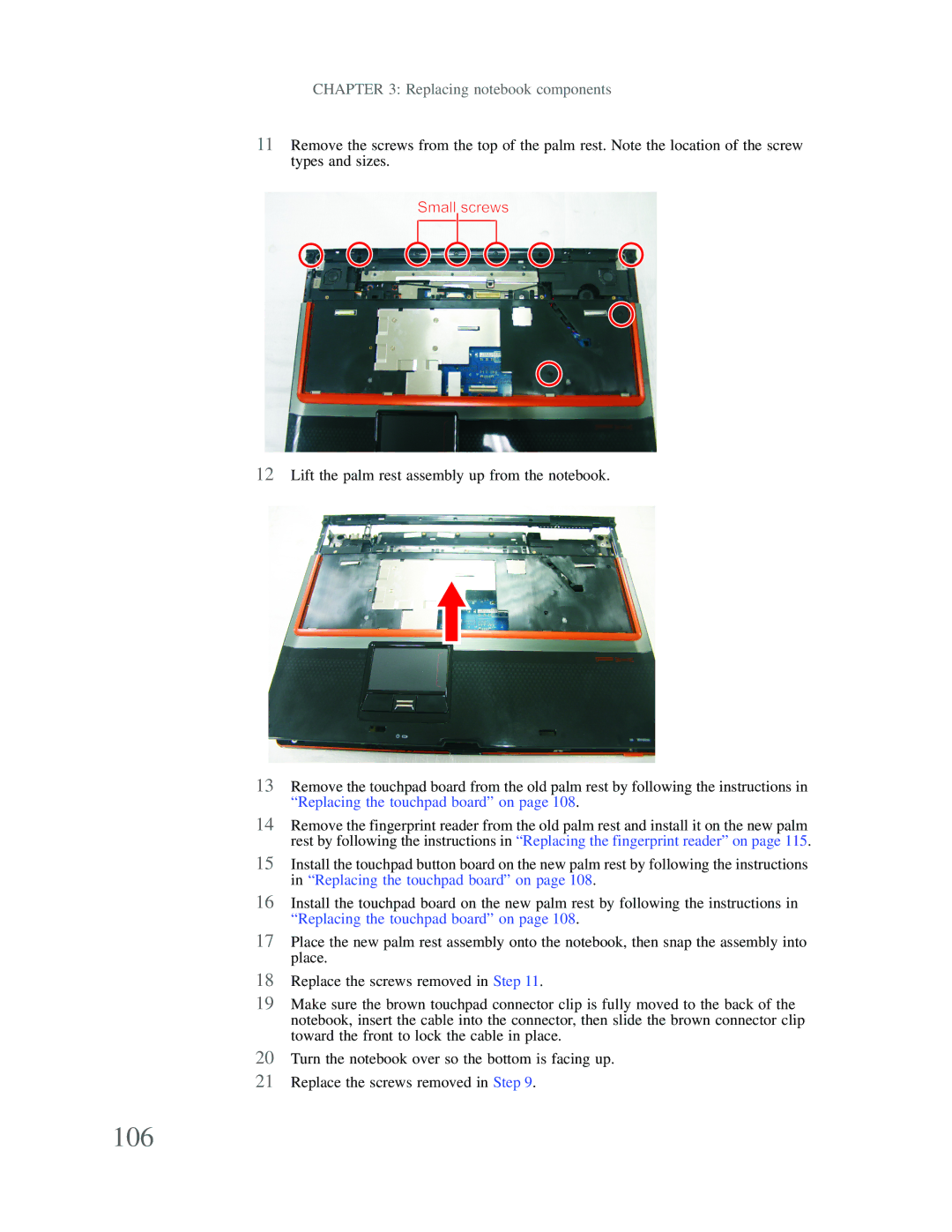 Gateway p-79 manual 106, Small screws 