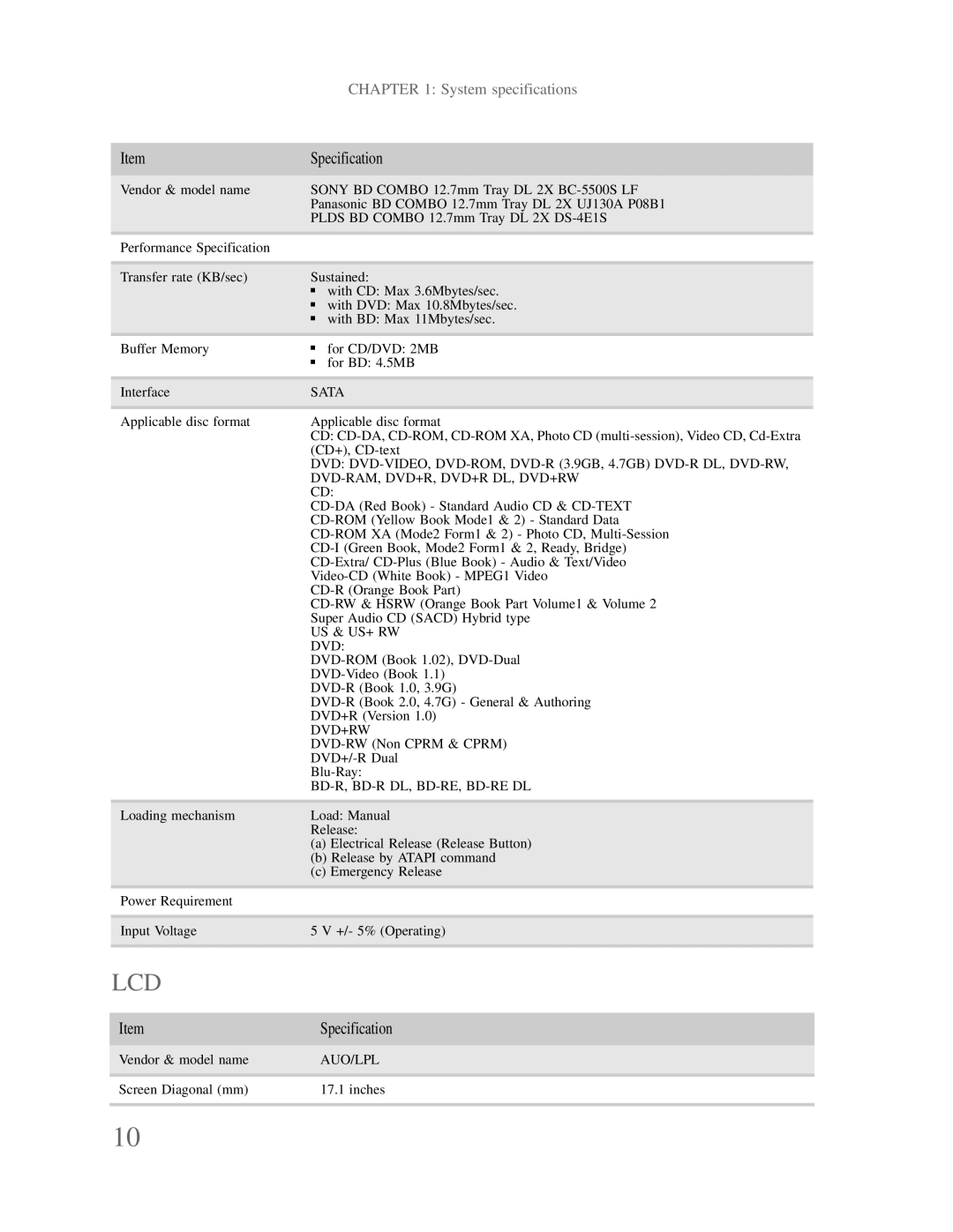 Gateway p-79 manual Lcd 