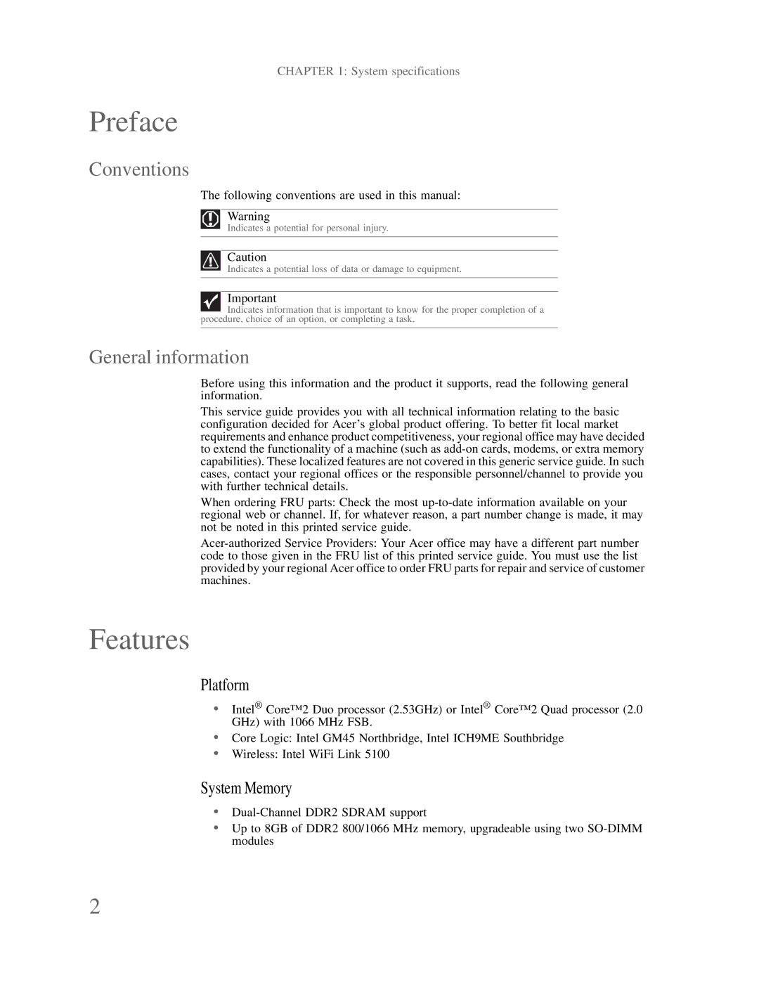 Gateway p-79 manual Preface, Features, Conventions, General information 