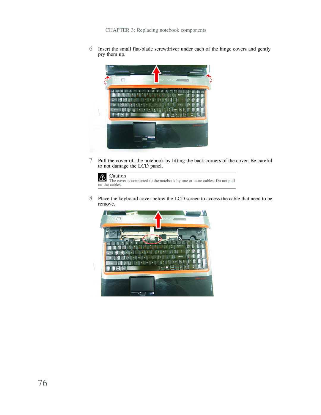 Gateway p-79 manual Replacing notebook components 