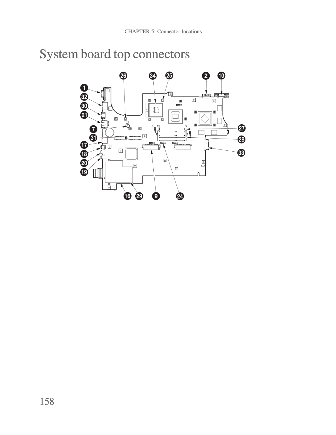 Gateway p-79 manual System board top connectors, Connector locations 
