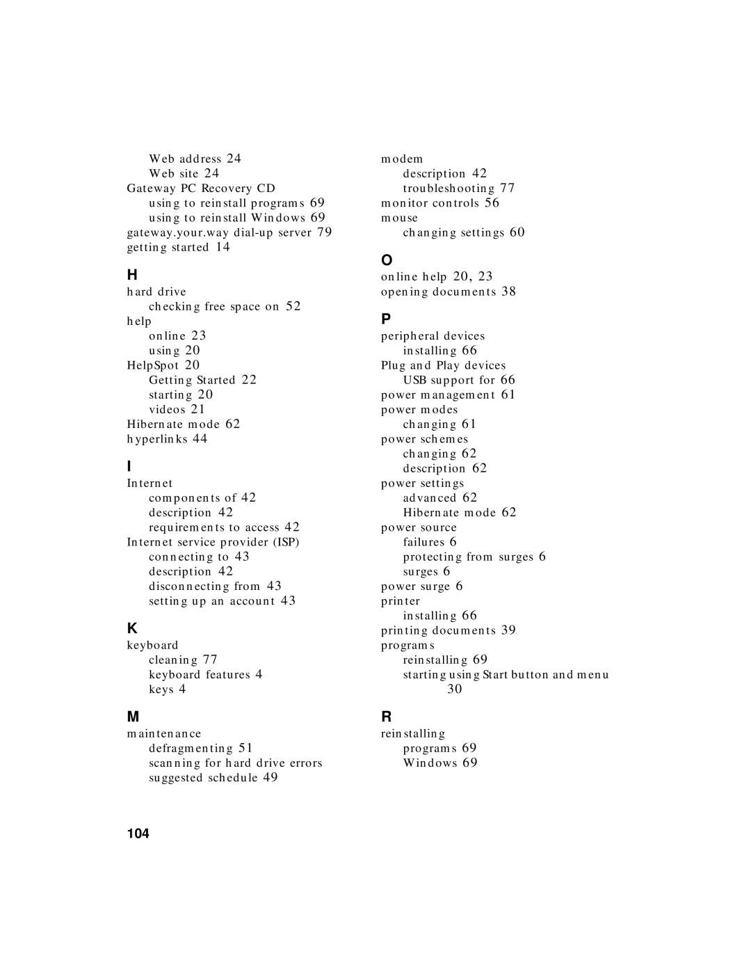 Gateway PC manual 104 