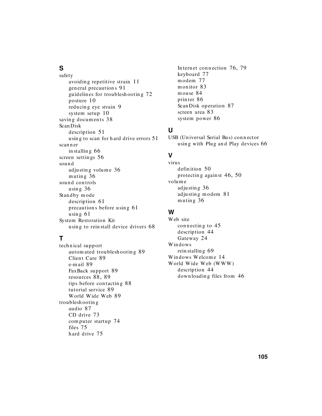 Gateway PC manual 105 