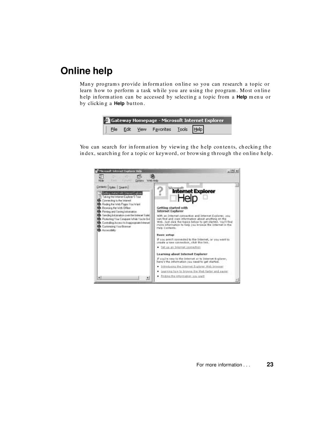 Gateway PC manual Online help 