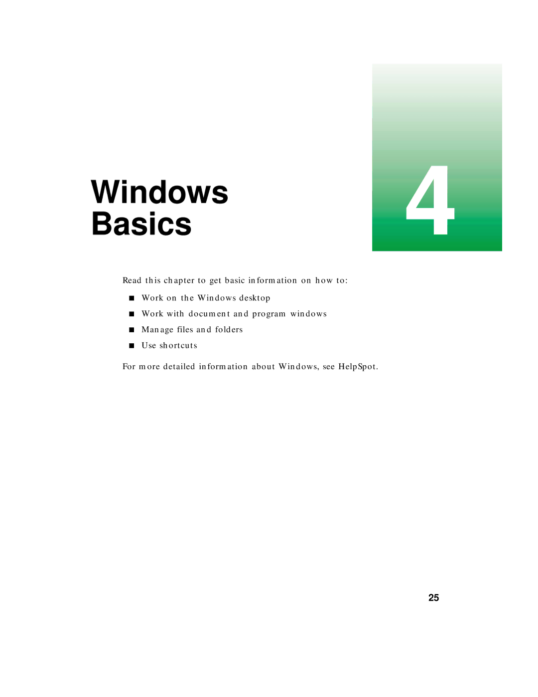 Gateway PC manual Windows4 Basics 